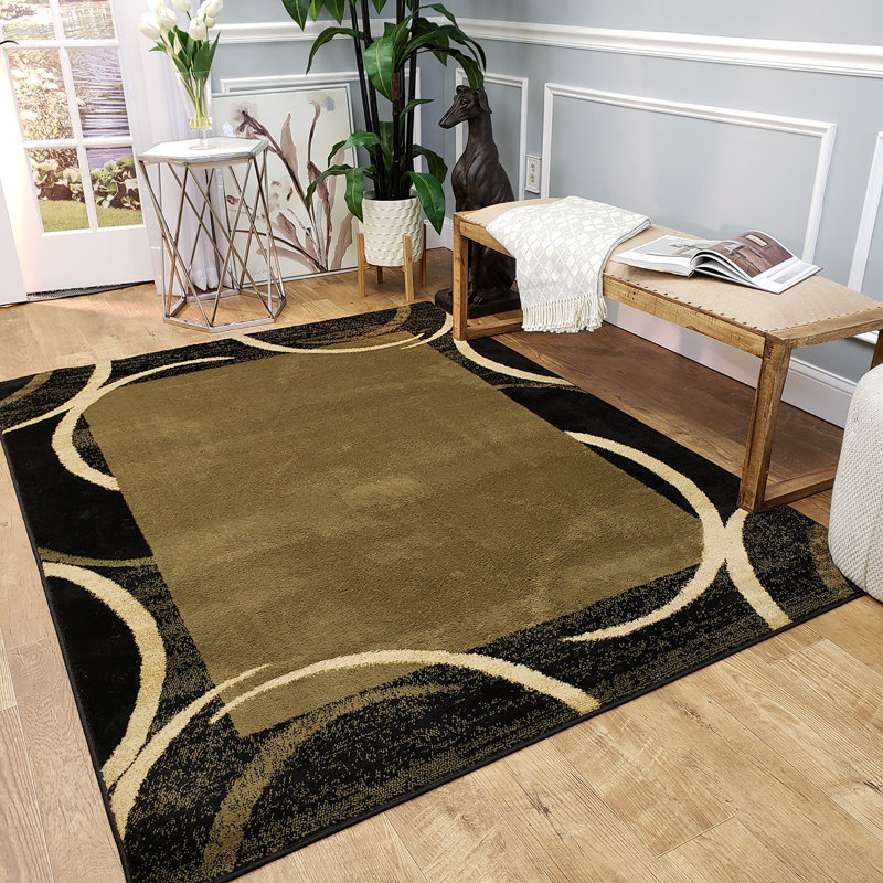 Winston Porter Hinson Contemporary Arches French Border Green/Black